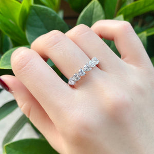 LUOWEND 18K White Gold Real Natural Diamond Ring for Women