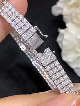 Load image into Gallery viewer, LUOWEND 18K White Gold Real Natural Diamond Bracelet for Women
