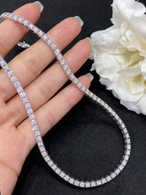 Load image into Gallery viewer, LUOWEND 18K White Gold Real Natural Diamond Tennis Necklace for Women
