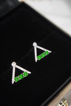 Load image into Gallery viewer, LUOWEND 18K White Gold Real Natural Jadeite and Diamond Gemstone Earrings for Women
