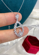 Load image into Gallery viewer, LUOWEND 18K White Gold Real Natural Diamond Pendant Necklace for Women
