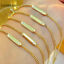 Load image into Gallery viewer, LUOWEND 18K Yellow Gold Natural Diamond Bracelet for Women
