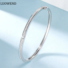 Load image into Gallery viewer, LUOWEND 18K White Gold Real Natural Diamond Bracelet for Women
