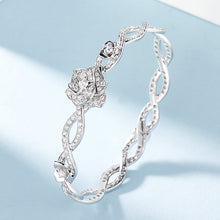 Load image into Gallery viewer, LUOWEND 18K White Gold Real Natural Diamond Bracelet for Women
