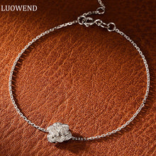 Load image into Gallery viewer, LUOWEND 18K White Gold Real Natural Diamond Bracelet for Women
