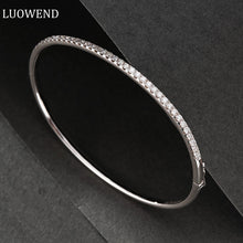 Load image into Gallery viewer, LUOWEND 18K White Gold Real Natural Diamond Bracelet for Women
