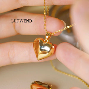 LUOWEND 18K Yellow Gold Necklace for Women