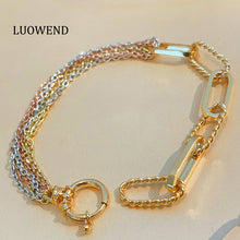 Load image into Gallery viewer, LUOWEND 18K White+Yellow+Rose Gold Bracelet for Women
