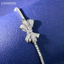 Load image into Gallery viewer, LUOWEND 18K White Gold Real Natural Diamond Bracelet for Women
