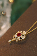 Load image into Gallery viewer, LUOWEND 18K Yellow Gold Real Natural Ruby and Diamond Gemstone Necklace for Women
