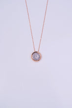 Load image into Gallery viewer, LUOWEND 18K Rose Gold Real Natural Diamond Pendant Necklace for Women

