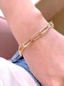 LUOWEND 18K White+Yellow+Rose Gold Bracelet for Women