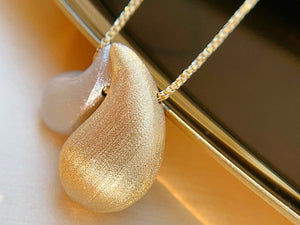 LUOWEND 18K White+Yellow Gold Necklace for Women