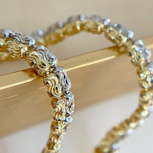 LUOWEND 18K White+Yellow Gold Bracelet for Women