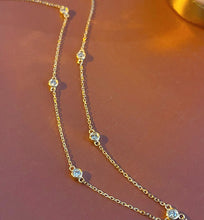 Load image into Gallery viewer, LUOWEND 18K Yellow Gold Real Natural Diamond Necklace for Women
