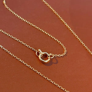 LUOWEND 18K Yellow Gold Real Natural Diamond Necklace for Women