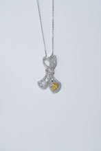 Load image into Gallery viewer, LUOWEND 18K White Gold Natural Yellow Diamond Necklace for Women
