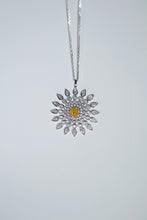 Load image into Gallery viewer, LUOWEND 18K White Gold Natural Yellow Diamond Necklace for Women
