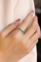 Load image into Gallery viewer, LUOWEND 18K Yellow Gold Real Natural Emerald Ring for Women
