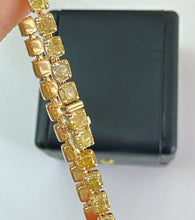 Load image into Gallery viewer, LUOWEND 18K Yellow Gold Natural Yellow Diamond Brtacelet for Women
