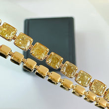 Load image into Gallery viewer, LUOWEND 18K Yellow Gold Natural Yellow Diamond Brtacelet for Women
