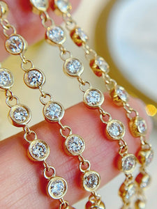 LUOWEND 18K White or Yellow Gold Natural Diamond Bracelet for Women