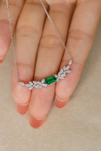 Load image into Gallery viewer, LUOWEND 18K White Gold Real Natural Emerald Necklace for Women
