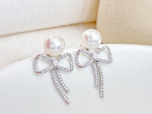 Load image into Gallery viewer, LUOWEND 18K White Gold Akoya Pearl Earrings for Women
