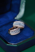 Load image into Gallery viewer, LUOWEND 18K White and Rose Gold Real Natural Diamond Ring for Women
