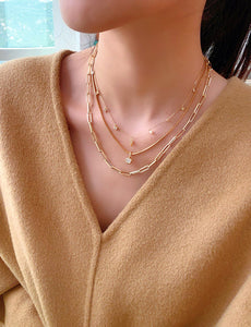 LUOWEND 18K Yellow Gold  Necklace for Women