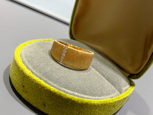 LUOWEND 18K Yellow Gold Natural Diamond Ring for Women