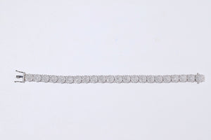 LUOWEND 18K White Gold Natural Diamond Bracelet for Women