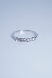 LUOWEND 18K White Gold Natural Diamond Ring for Women