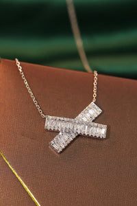 LUOWEND 18K White Gold Natural Diamond Necklace for Women