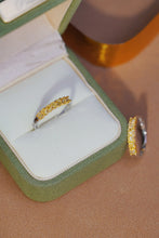 Load image into Gallery viewer, LUOWEND 18K White Gold Real Natural Yellow Diamond Ring for Women
