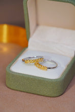 Load image into Gallery viewer, LUOWEND 18K White Gold Real Natural Yellow Diamond Ring for Women
