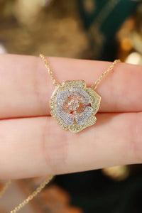 LUOWEND 18K White+Yellow+Rose Gold Natural Diamond Necklace for Women