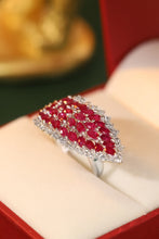 Load image into Gallery viewer, LUOWEND 18K White Gold Real Natural Ruby and Diamond Gemstone Ring for Women

