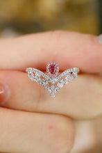 Load image into Gallery viewer, LUOWEND 18K White Gold Real Natural Pink Diamond Ring for Women
