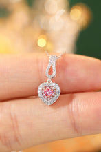 Load image into Gallery viewer, LUOWEND 18K White Gold Real Natural Pink Diamond Pendant Necklace for Women
