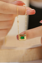 Load image into Gallery viewer, LUOWEND 18K Yellow Gold Real Natural Diamond&amp;Emerald Necklace for Women
